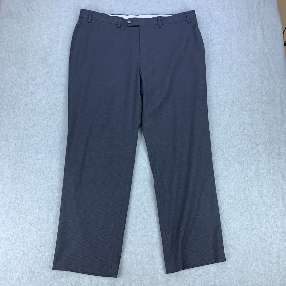 Ralph Lauren Dress Pants Mens 40x30 Blue Glen Plaid Flat Front Trousers